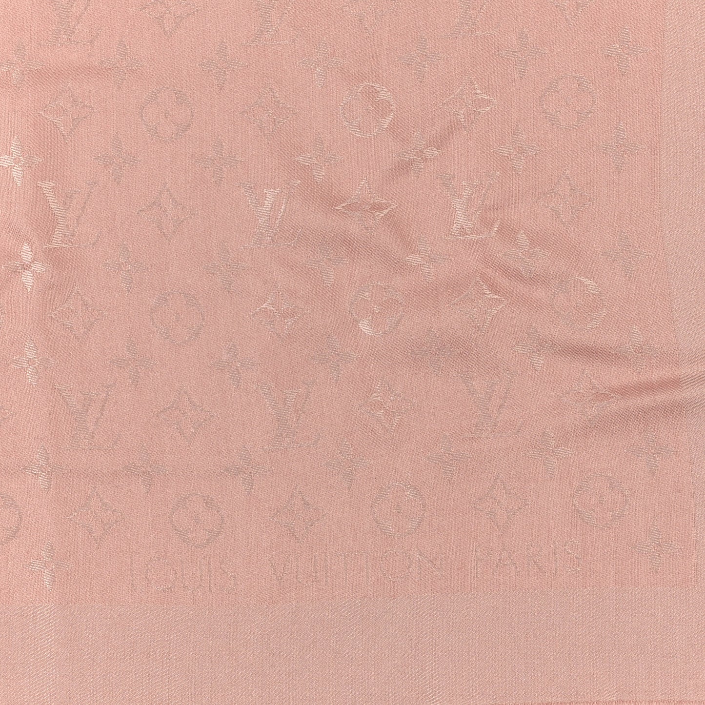 Silk Lurex Wool Monogram Shine Shawl Gris Perle