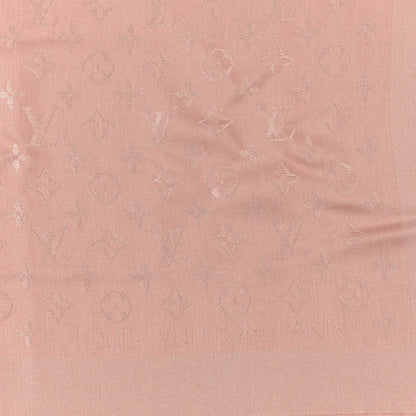 Louis Vuitton Silk Lurex Wool Monogram Shine Shawl Gris Perle 2 of 3