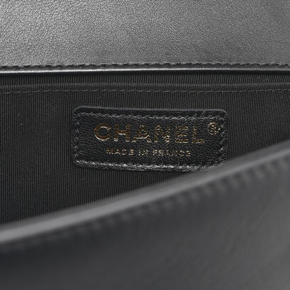 Chanel Calfskin Chevron Quilted Medium Boy Flap Black 6 of 11