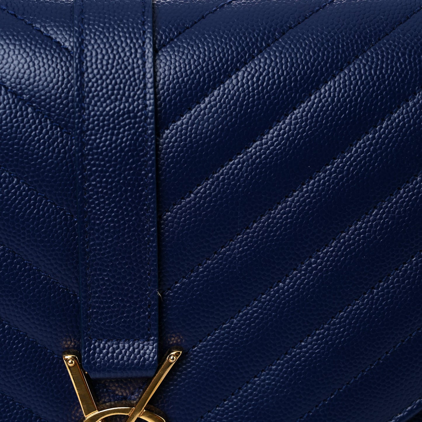 Grain De Poudre Matelasse Chevron Large Monogram Satchel Blue