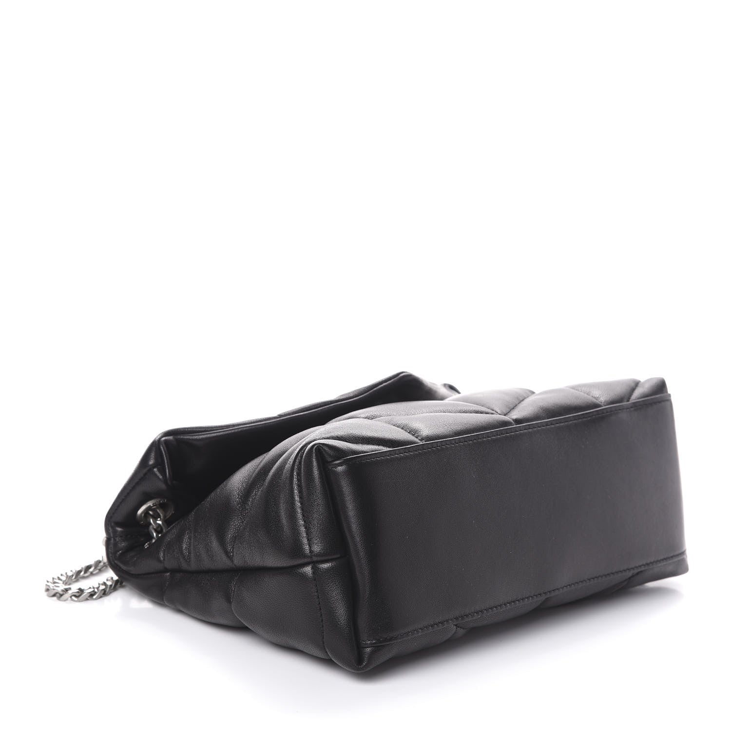 Saint Laurent Lambskin Quilted Small Loulou Puffer Monogram Chain Satchel Black 4 of 9