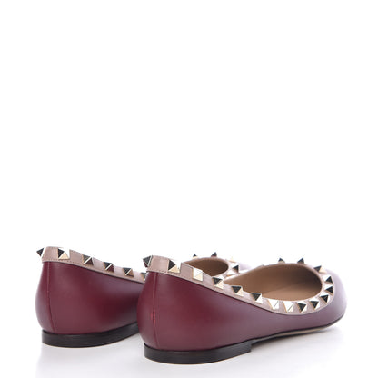 Valentino Garavani Nappa Rockstud Ballerina Flats 38.5 Rubin Poudre 4 of 9