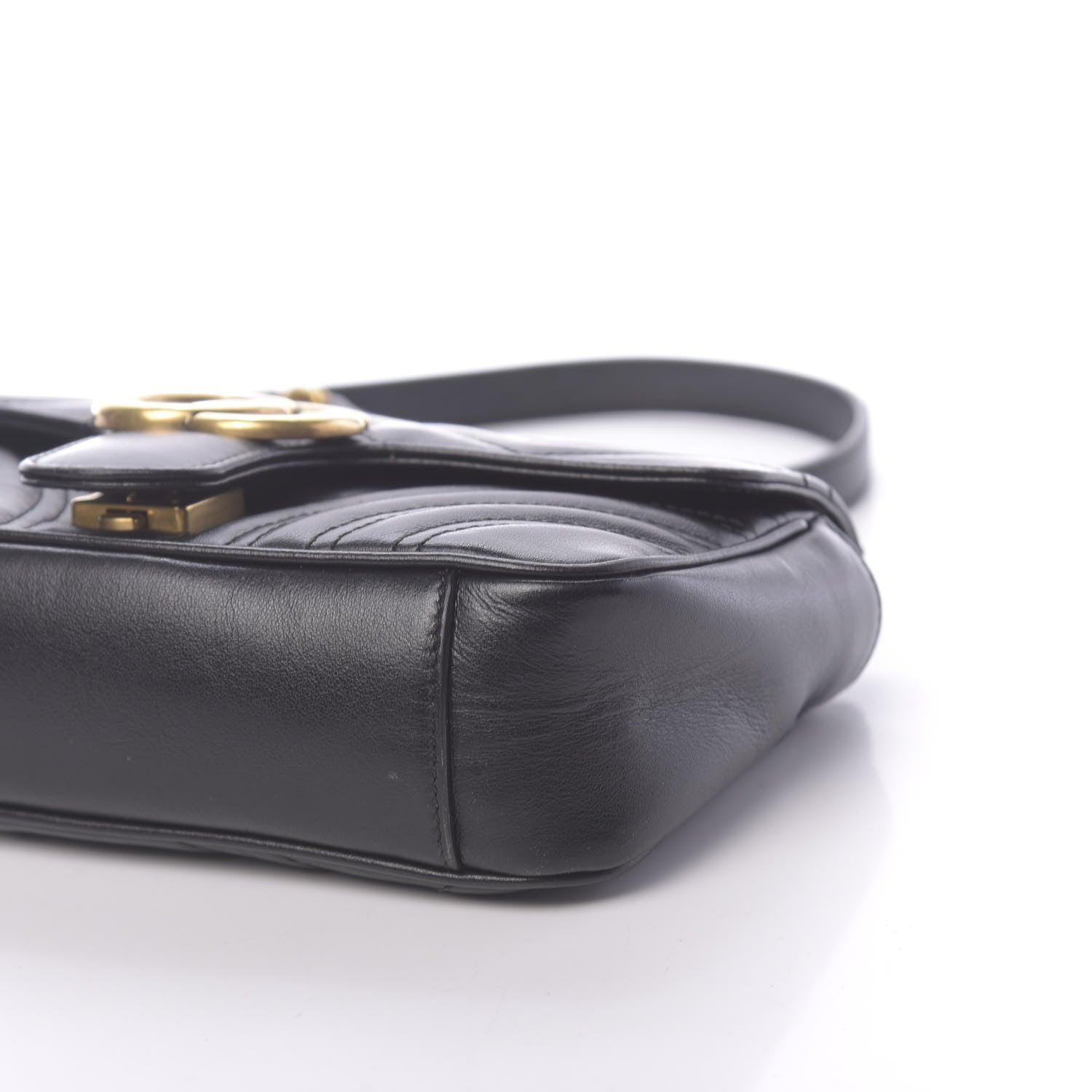 Gucci Calfskin Matelasse Mini GG Marmont Shoulder Bag Black 13 of 14