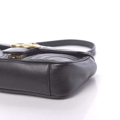 Gucci Calfskin Matelasse Mini GG Marmont Shoulder Bag Black 13 of 14