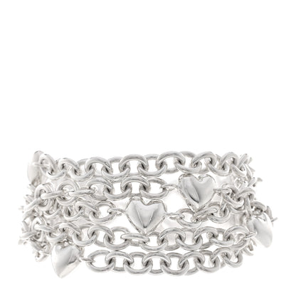 Tiffany Sterling Silver Multi Strand Puff Heart Bracelet 1 of 3