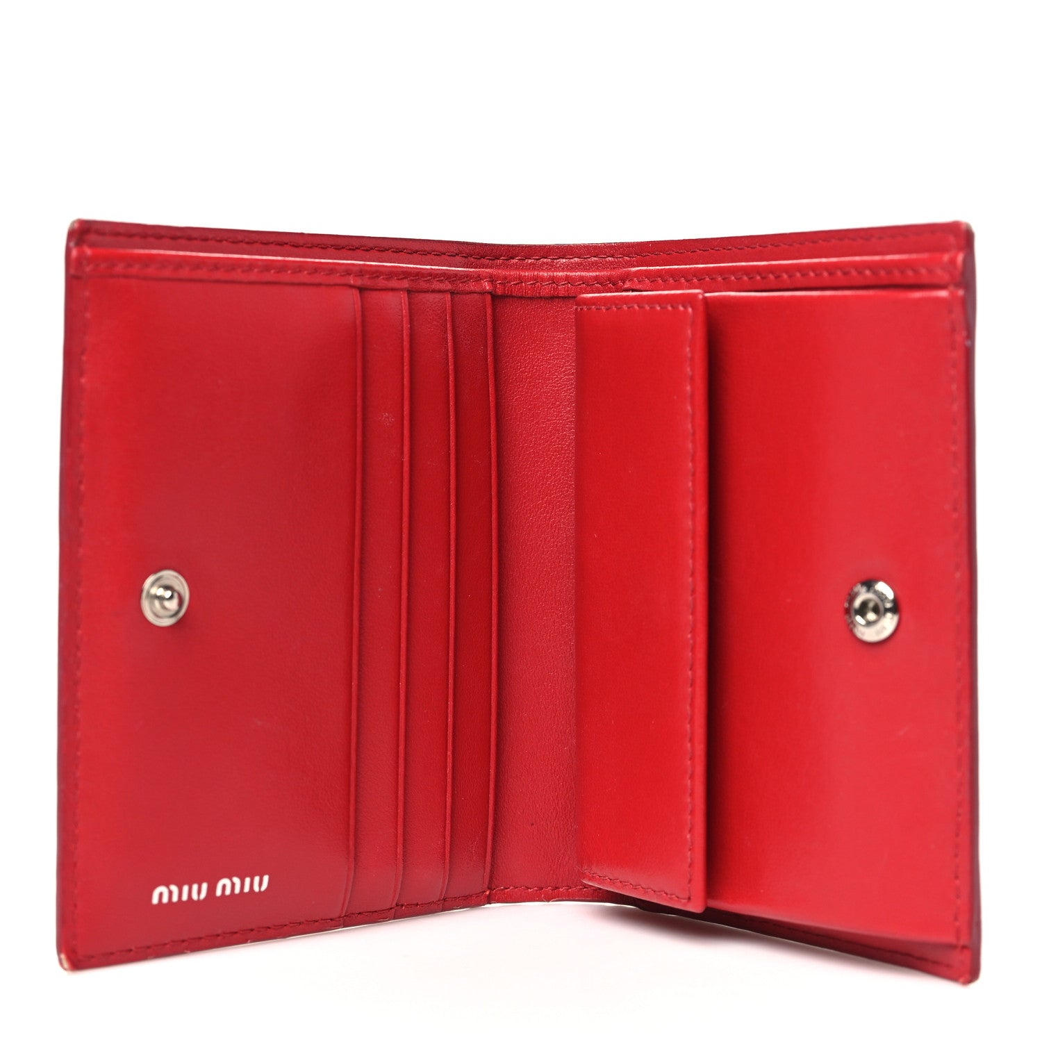 Miu Miu Vernice Crystal Logo Wallet Red 5 of 13