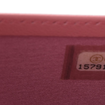 Chanel Lambskin Camellia Embossed Yen Wallet Pink 8 of 10