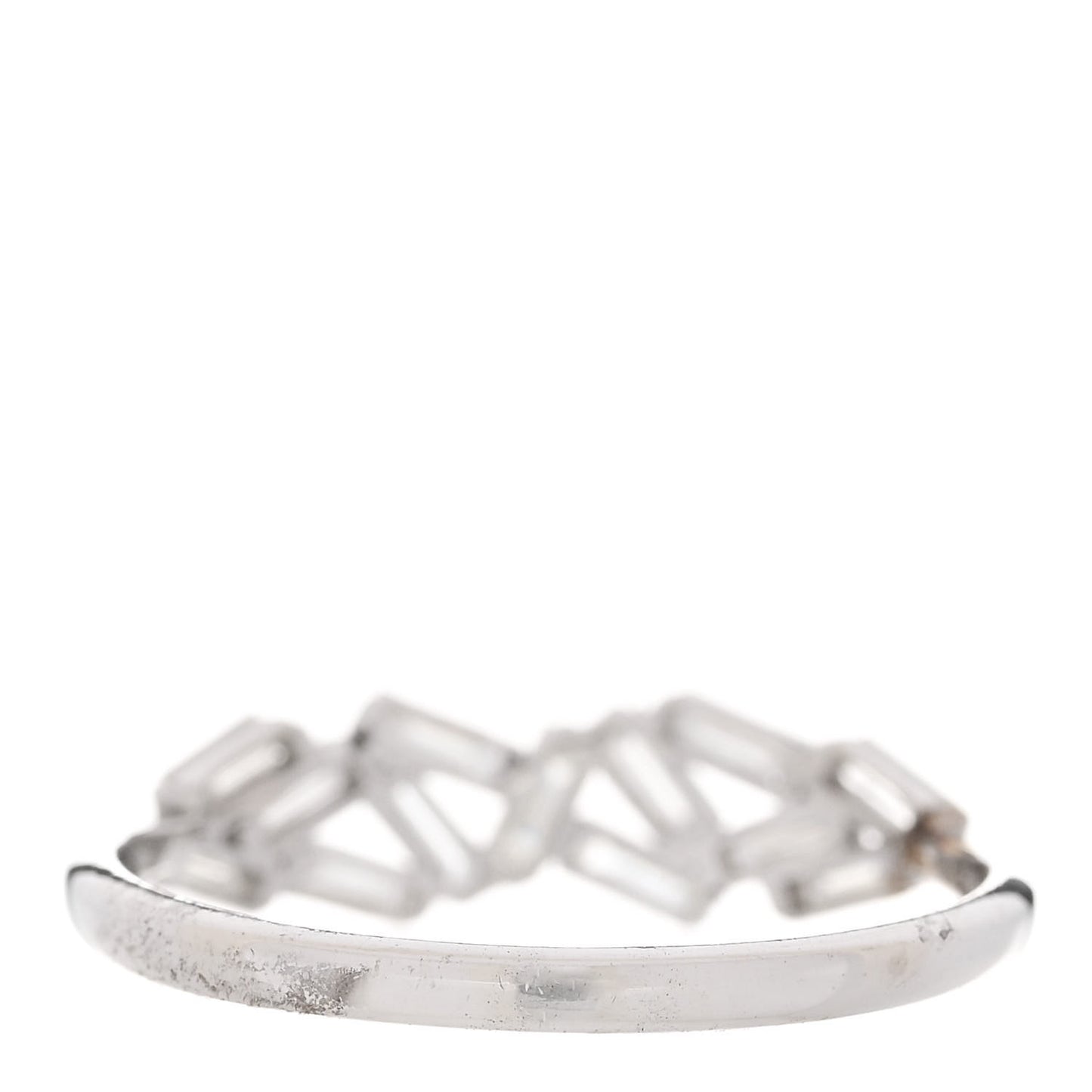 18K White Gold Diamond Baguette Fireworks Ring 54 6.75