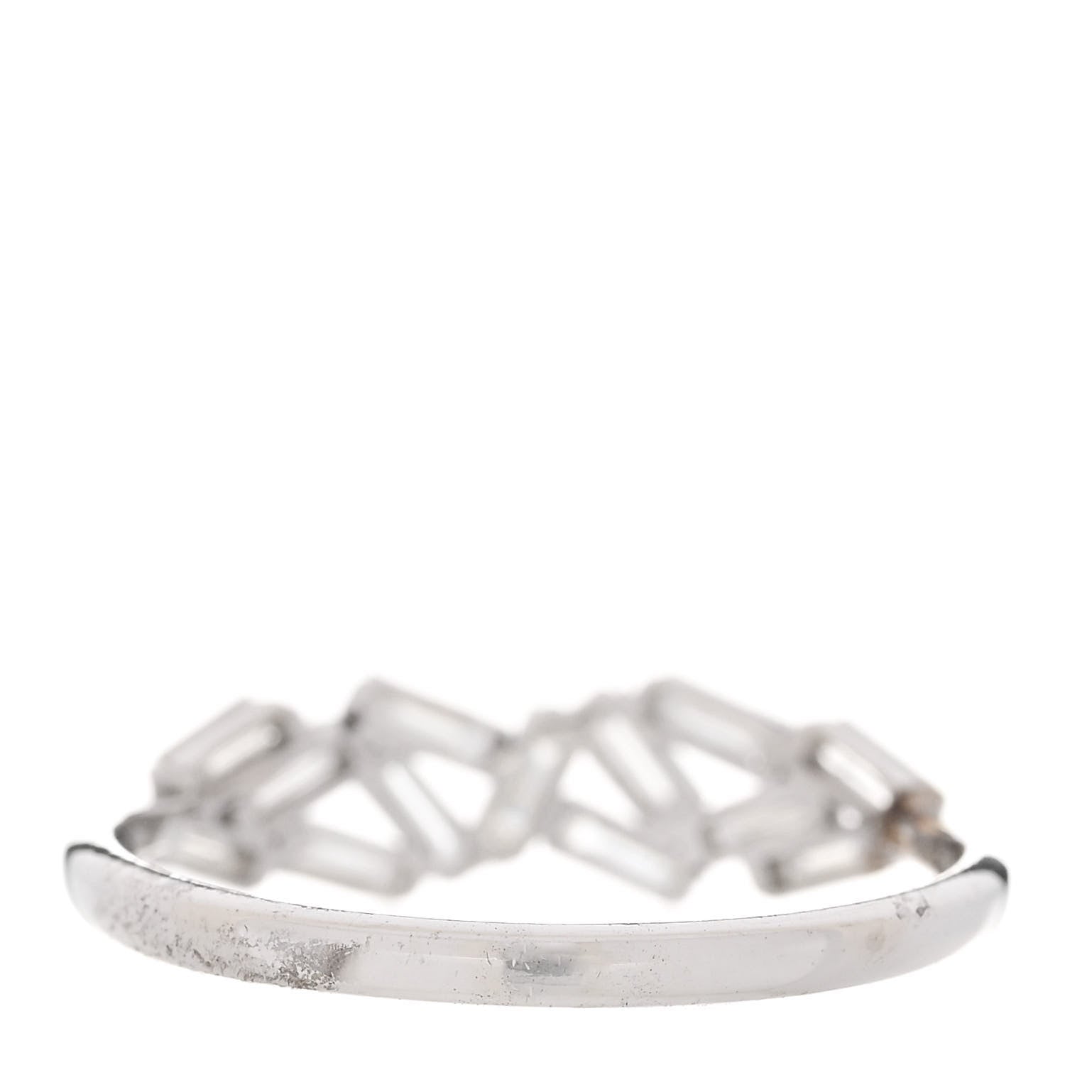 Suzanne Kalan 18K White Gold Diamond Baguette Fireworks Ring 54 6.75 3 of 7