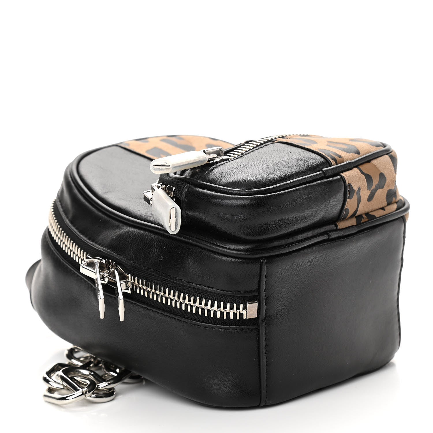 Alexander Wang Lambskin Leopard Print Mini Attica Backpack Crossbody Multicolor Black 4 of 9