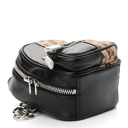 Alexander Wang Lambskin Leopard Print Mini Attica Backpack Crossbody Multicolor Black 4 of 9