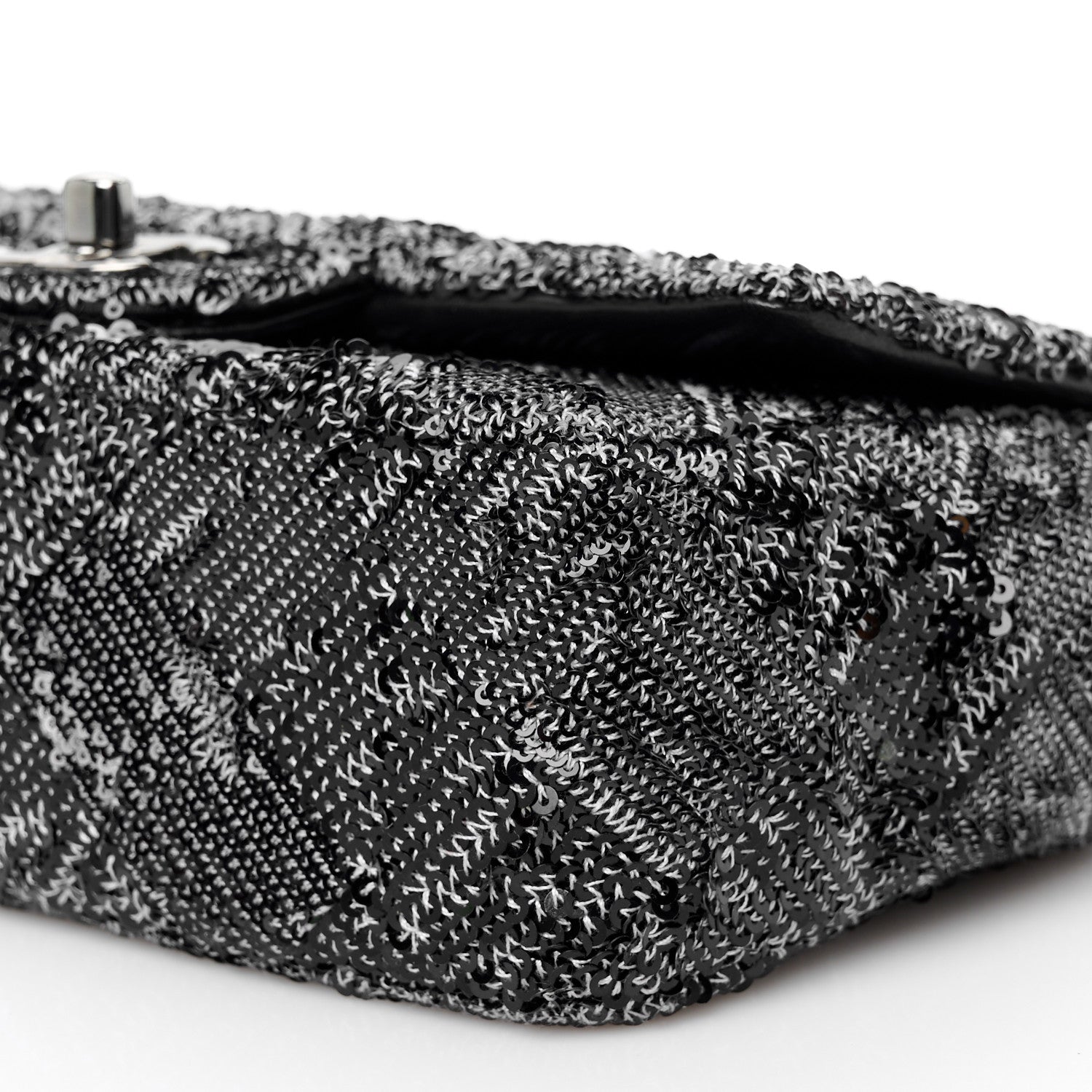 Chanel Sequin Mini Rectangular Single Flap Black 12 of 12