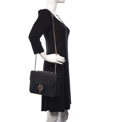 Gucci Dollar Calfskin Interlocking G Shoulder Bag Black 2 of 9