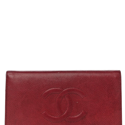 Chanel Caviar Timeless CC Yen Wallet Bordeaux 9 of 22
