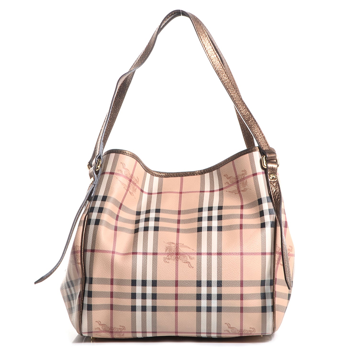Burberry Haymarket Check Small Canterbury Tote Antique Gold 1 of 7