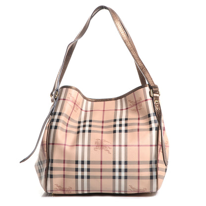 Burberry Haymarket Check Small Canterbury Tote Antique Gold 1 of 7