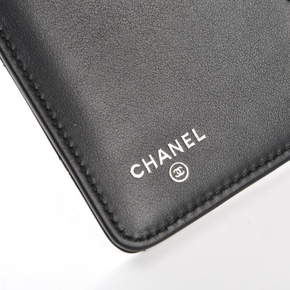 Chanel Crumpled Calfskin Quilted Yen Wallet So Black 6 of 8