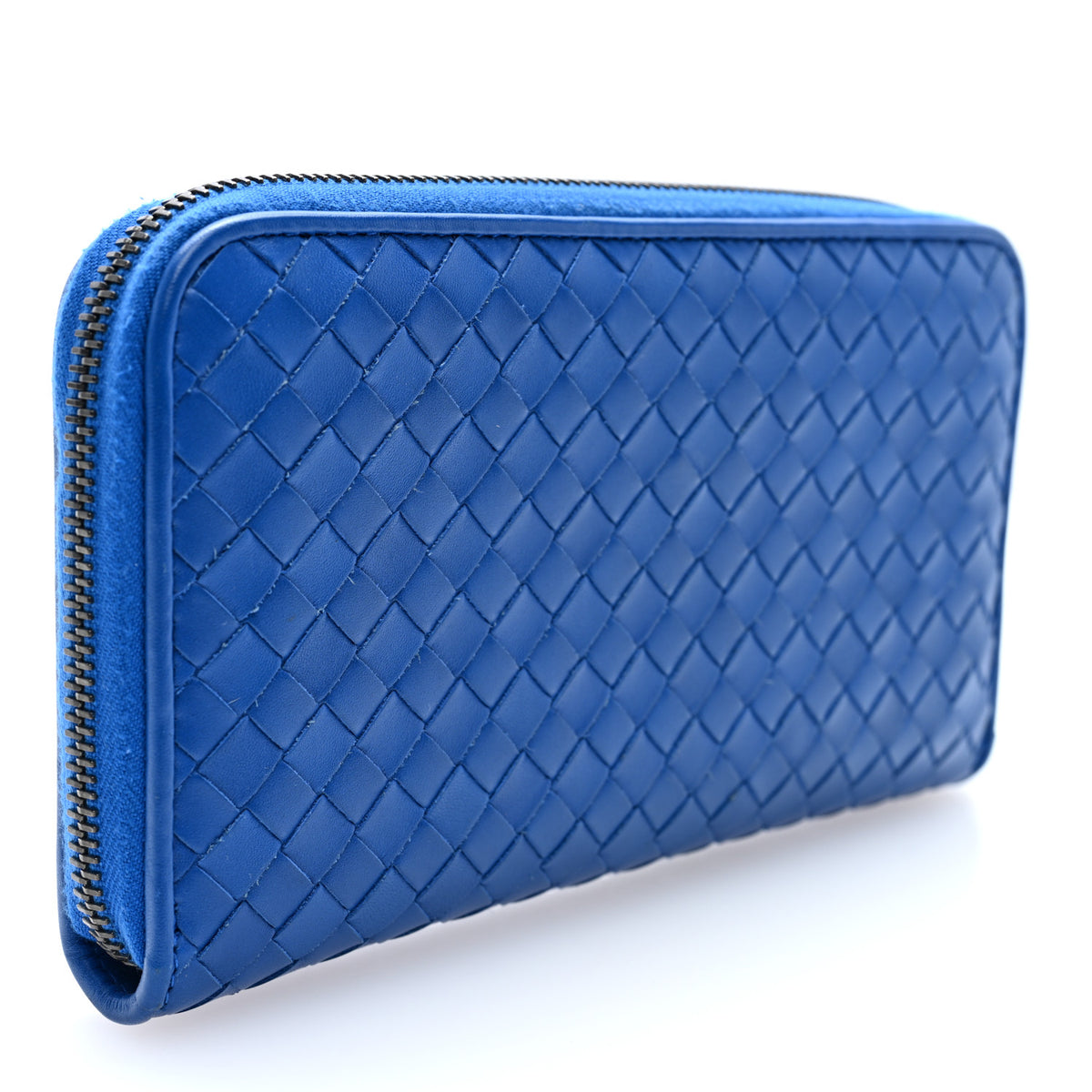 Bottega Veneta Nappa Intrecciato Zip Around Wallet Cobalt 3 of 6
