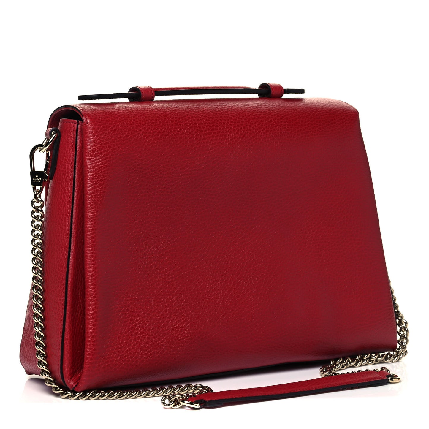 Dollar Calfskin Medium Interlocking G Top Handle Shoulder Bag Red