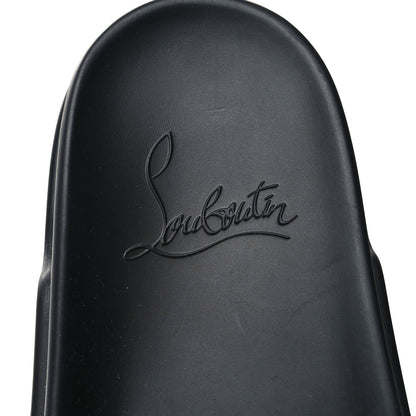 Christian Louboutin Calfskin Studded Mens Pool Fun Platform Flat Slide Sandals 45 Black 6 of 10