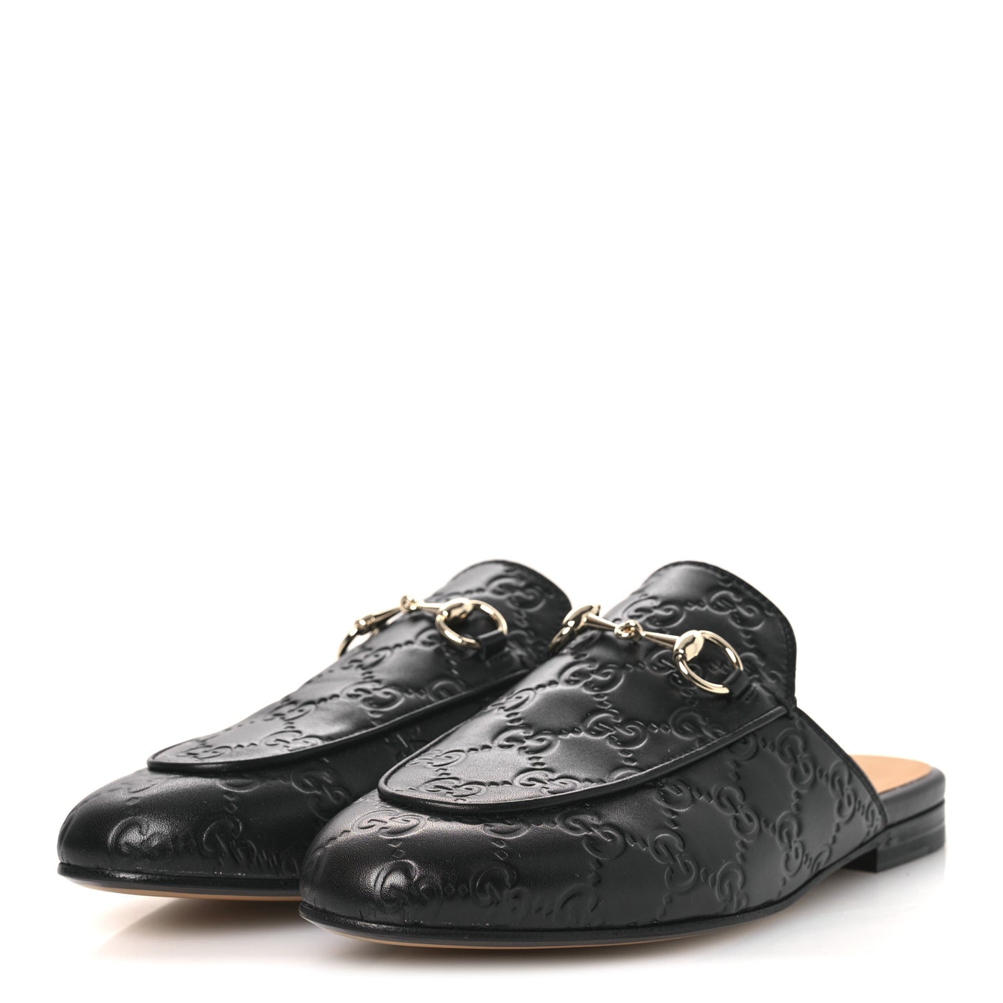 Glamour Calfskin Guccissima Womens Princetown Slippers 37 Black