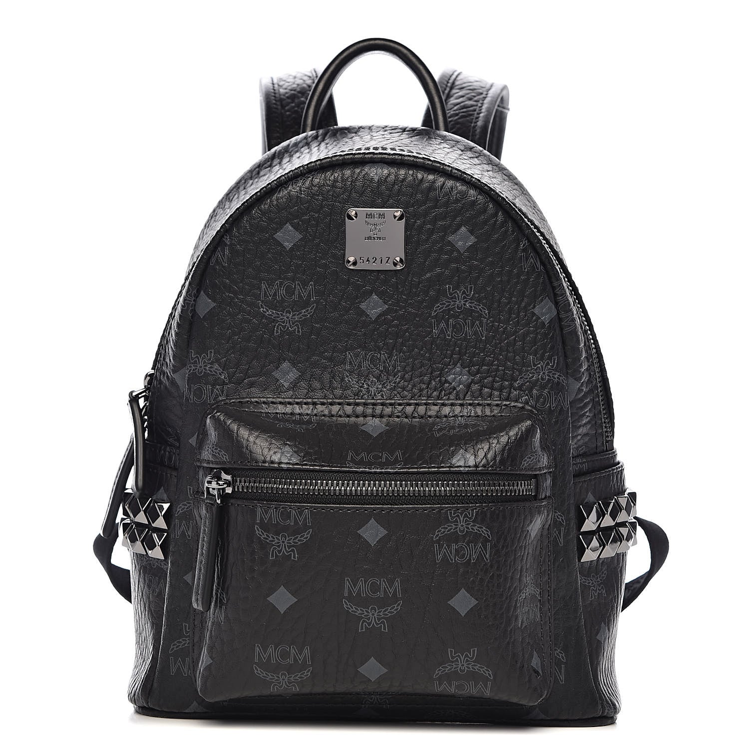 MCM Visetos Side Stud Mini Stark Backpack Black 1 of 10
