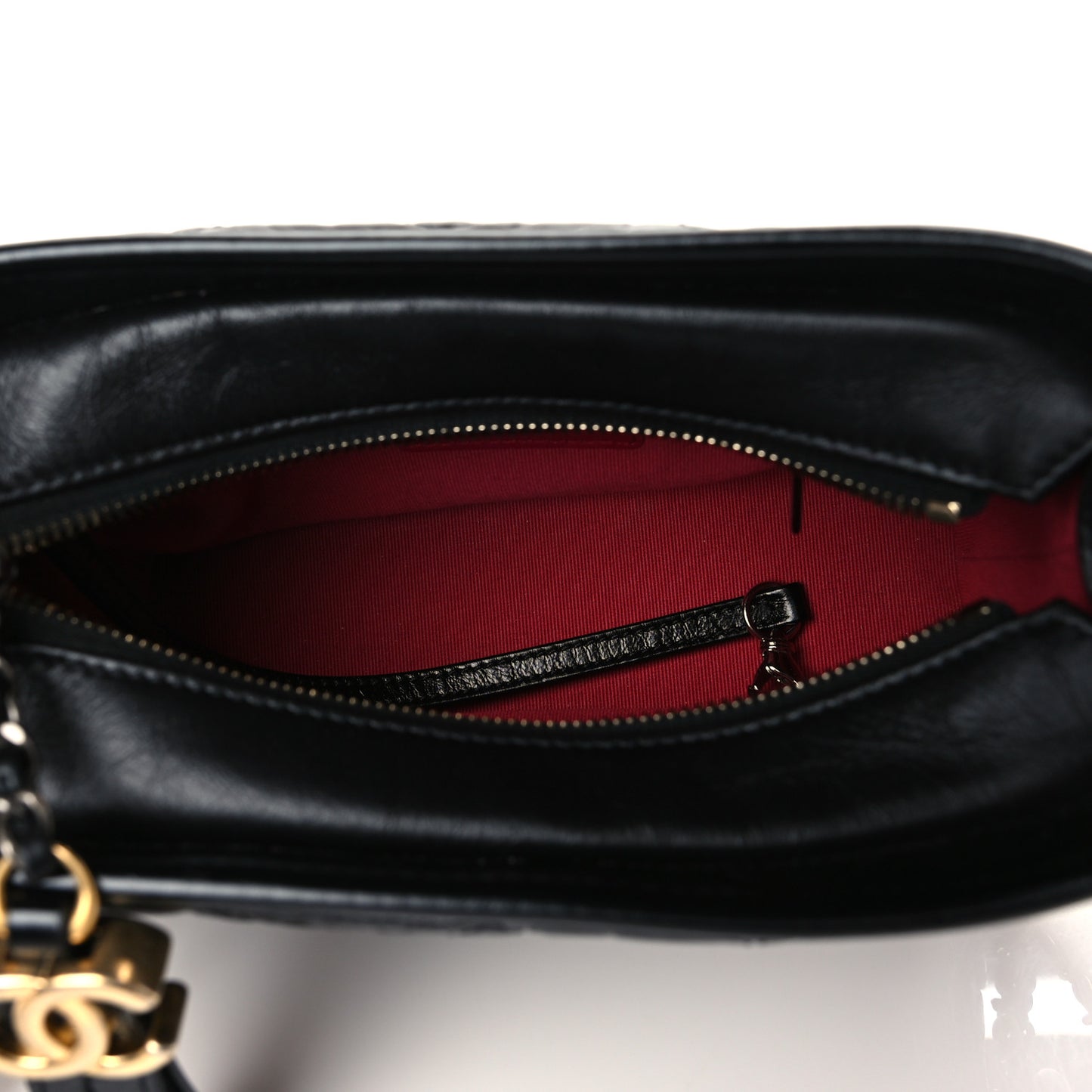Aged Calfskin Quilted Small Gabrielle Hobo Black