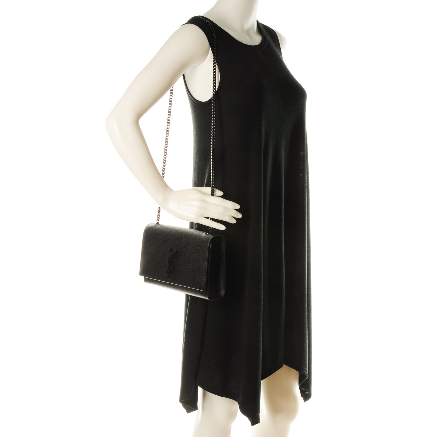 Grain De Poudre Medium Classic Monogram Kate Satchel Black