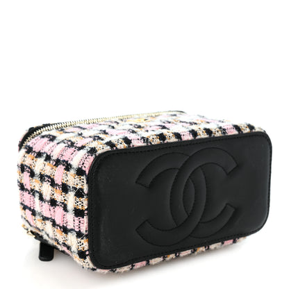 Chanel Tweed Pearl Crush Small Vanity Case With Chain Pink Multicolor 4 of 11