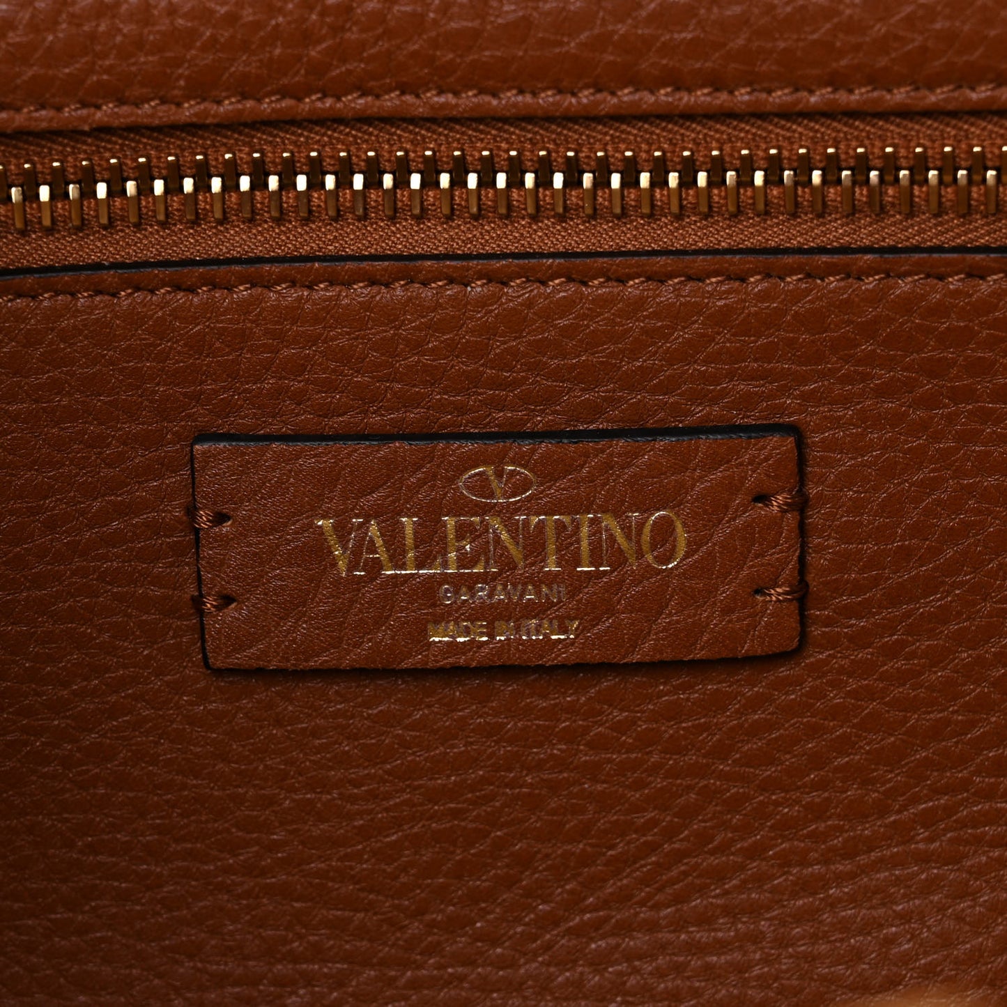 Raffia Calfskin Small Rockstud Tote Naturale Saddle Brown