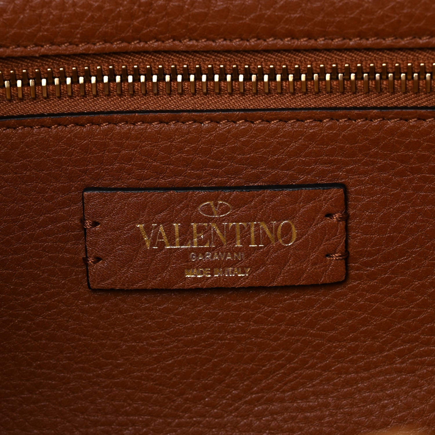 Valentino Garavani Raffia Calfskin Small Rockstud Tote Naturale Saddle Brown 4 of 8
