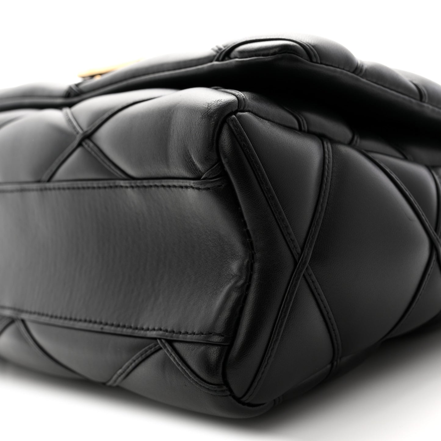 Lambskin Malletage Top Handle GO-14 GM Black