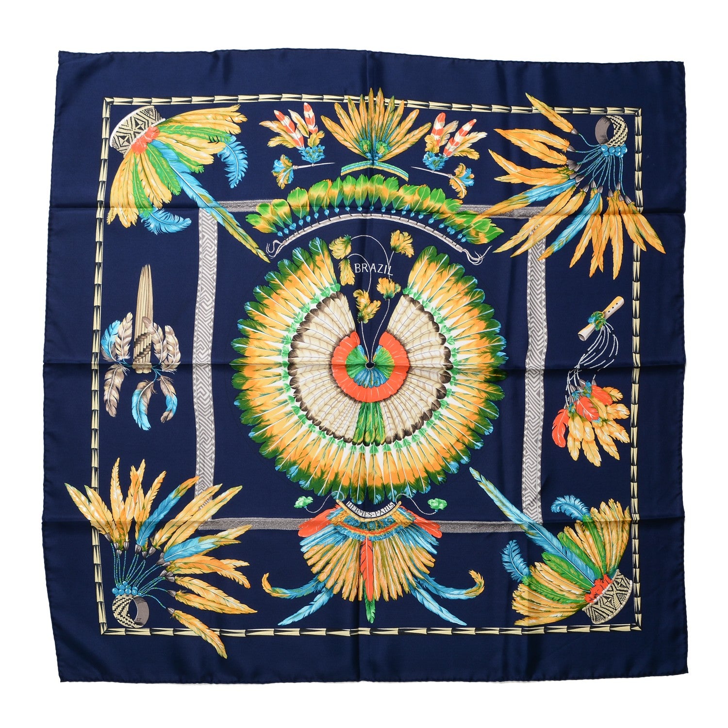 Hermes Silk Brazil Scarf 90 1 of 5