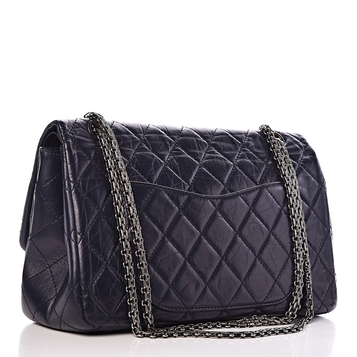 Chanel Aged Calfskin Quilted 2.55 Reissue 227 Flap Navy Blue 3 of 11