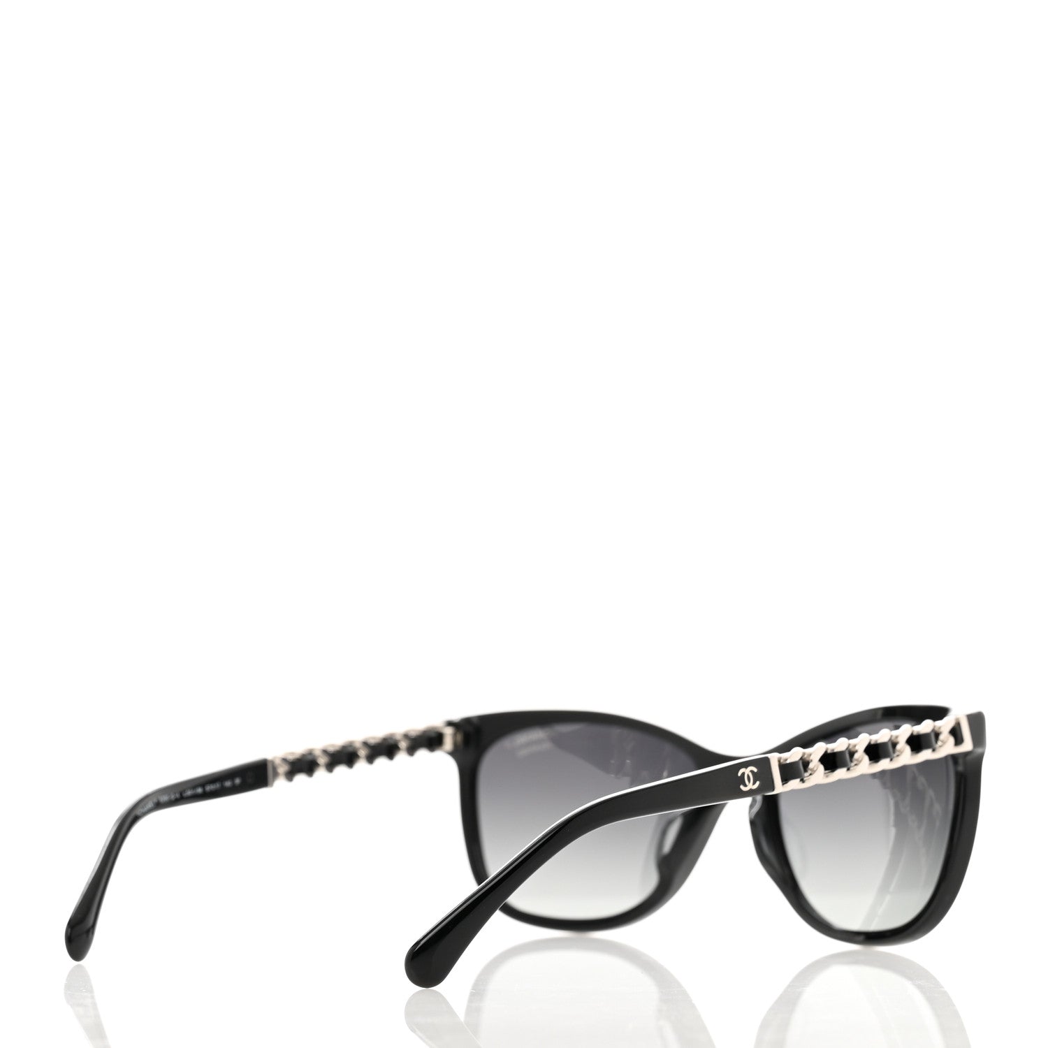 Chanel Cat Eye Chain Polarized Sunglasses 5260-Q-A Black 4 of 8