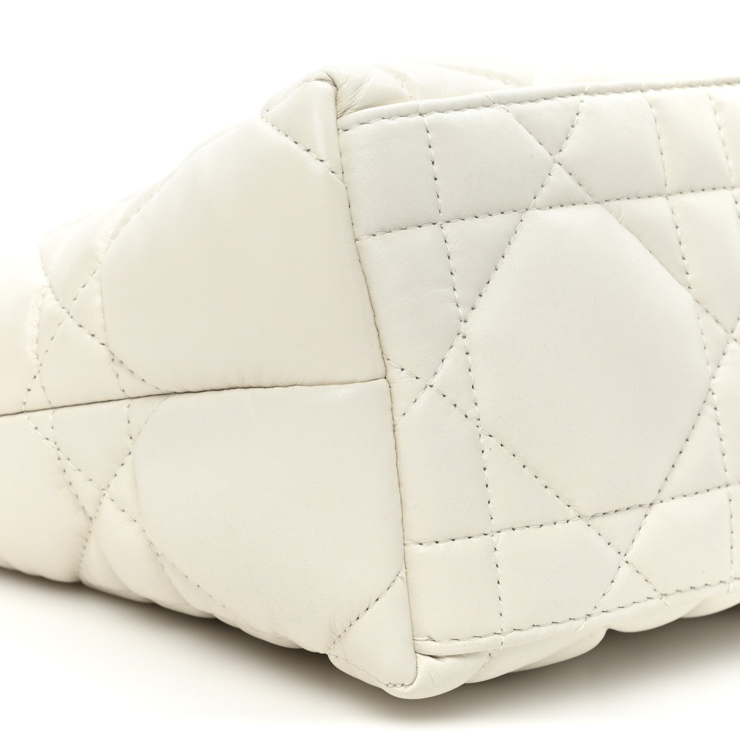 Christian Dior Calfskin Macrocannage Medium Diortravel Nomad Pouch Latte 9 of 10