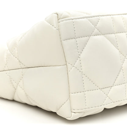 Christian Dior Calfskin Macrocannage Medium Diortravel Nomad Pouch Latte 9 of 10