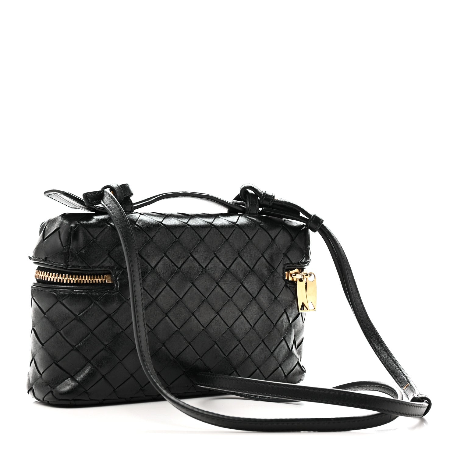 Bottega Veneta Calfskin Intrecciato Bang Bang Vanity Case Black 3 of 9