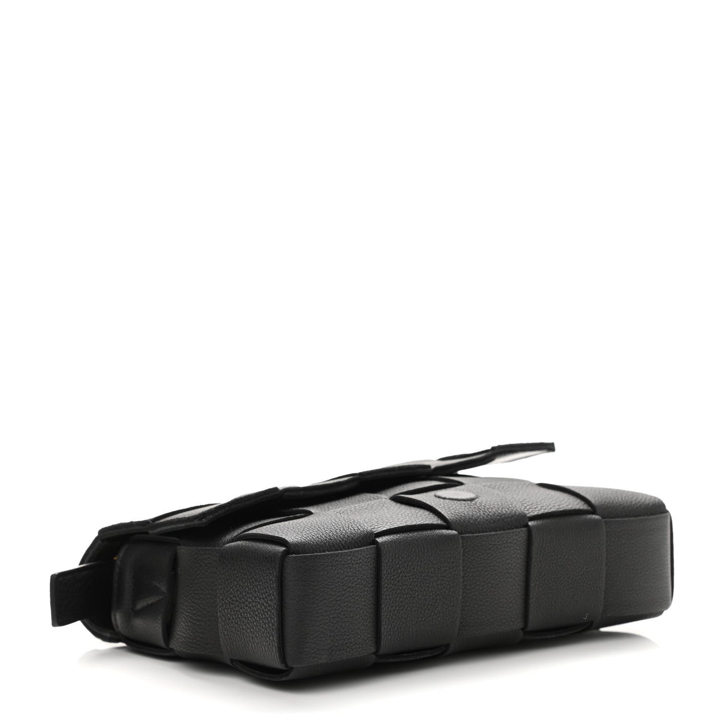 Calfskin Maxi Intreccio Cassette Bag Black