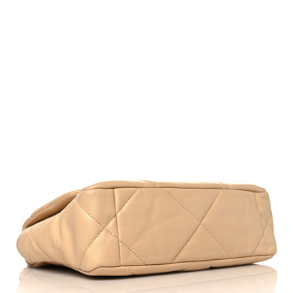 Chanel Goatskin Quilted Medium Chanel 19 Flap Beige 4 of 9