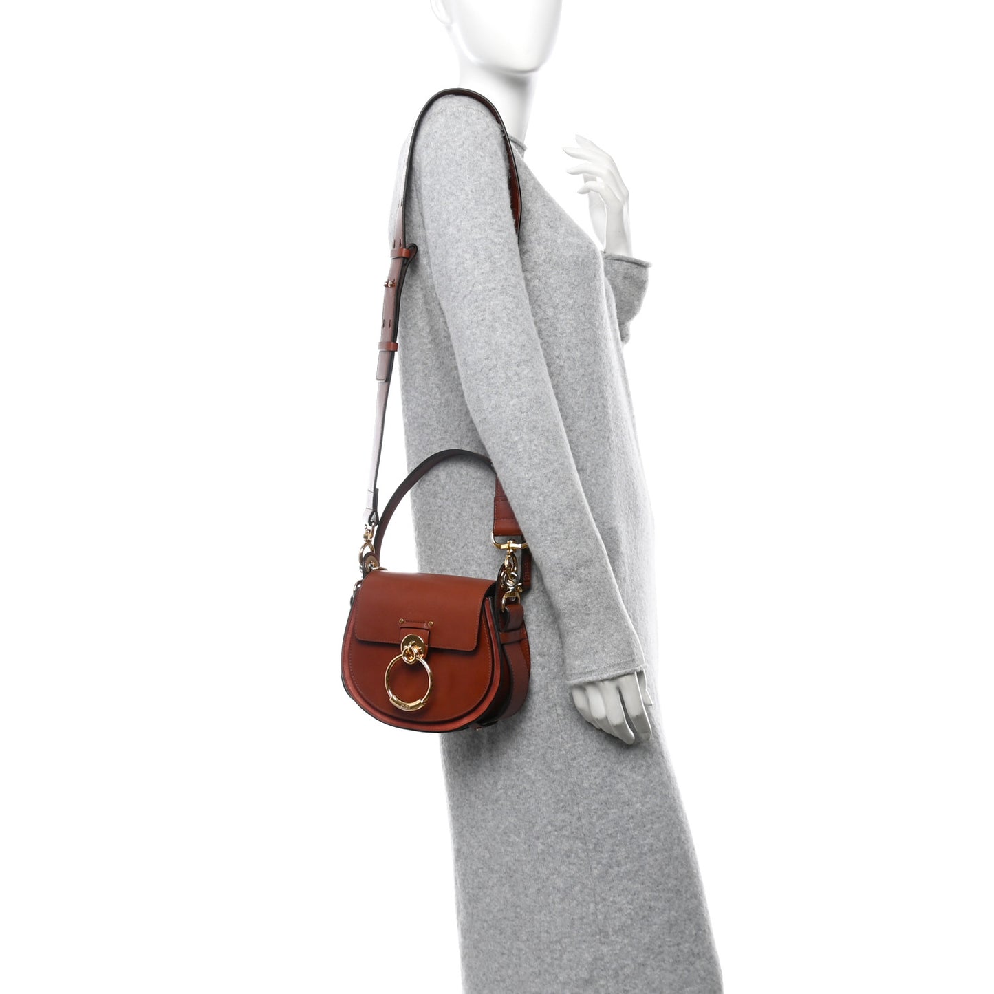 Calfskin Small Tess Bag Sepia Brown