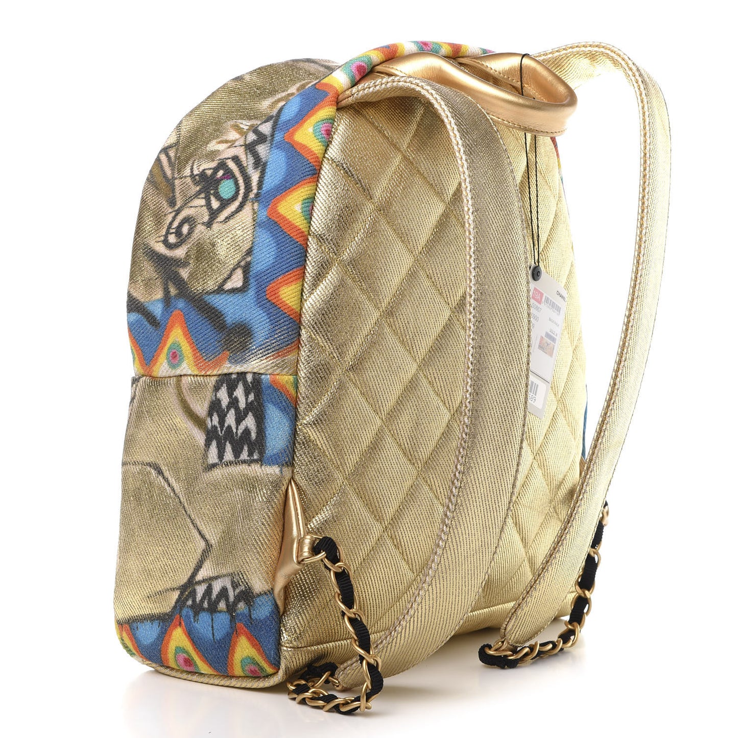 Graffiti Printed Canvas Street Spirit Backpack Multicolor