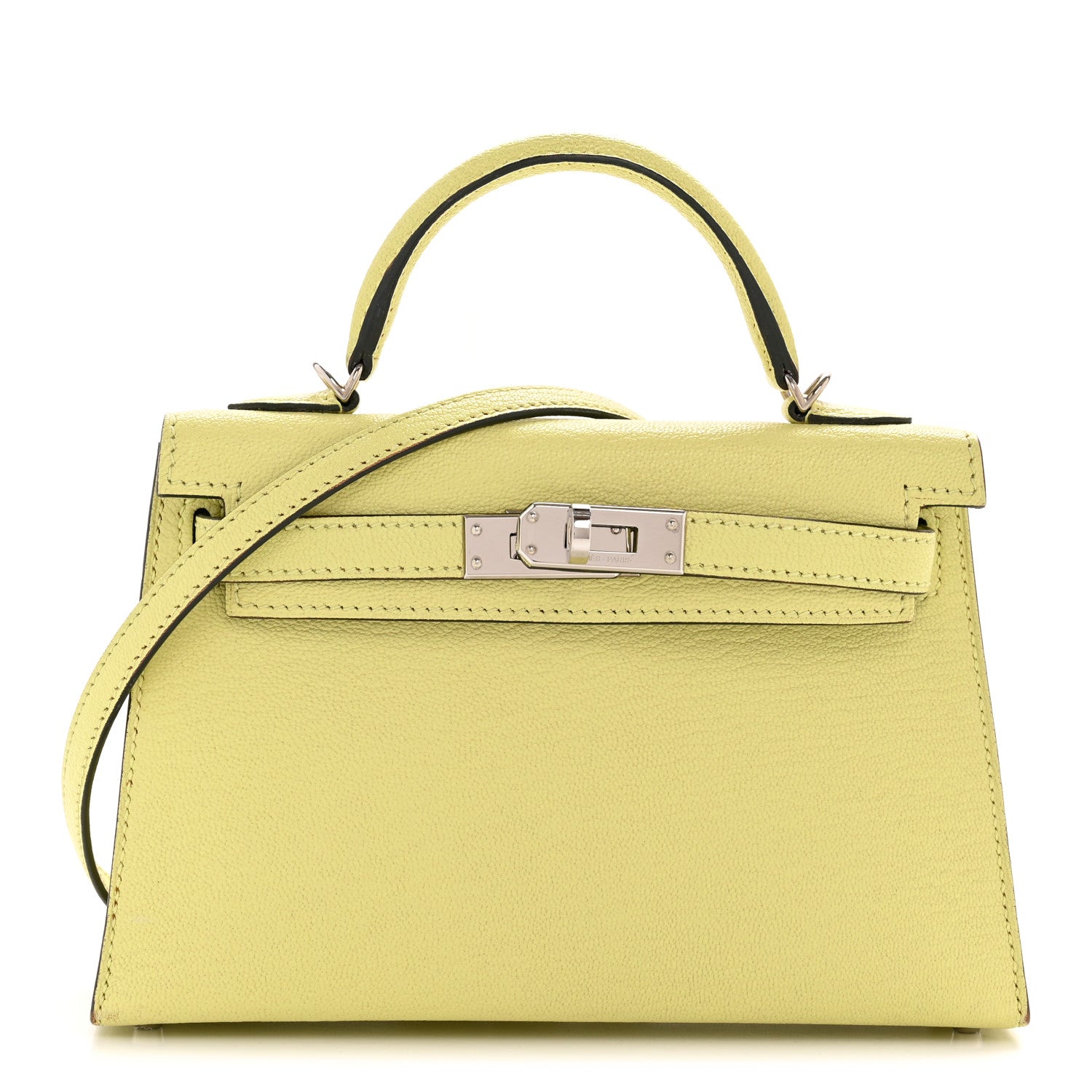 Hermes Chevre Mysore Mini Kelly Sellier 20 Jaune Bourgeon 1 of 14
