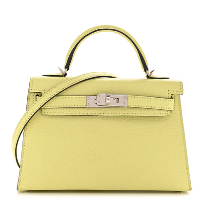 Hermes Chevre Mysore Mini Kelly Sellier 20 Jaune Bourgeon 1 of 14