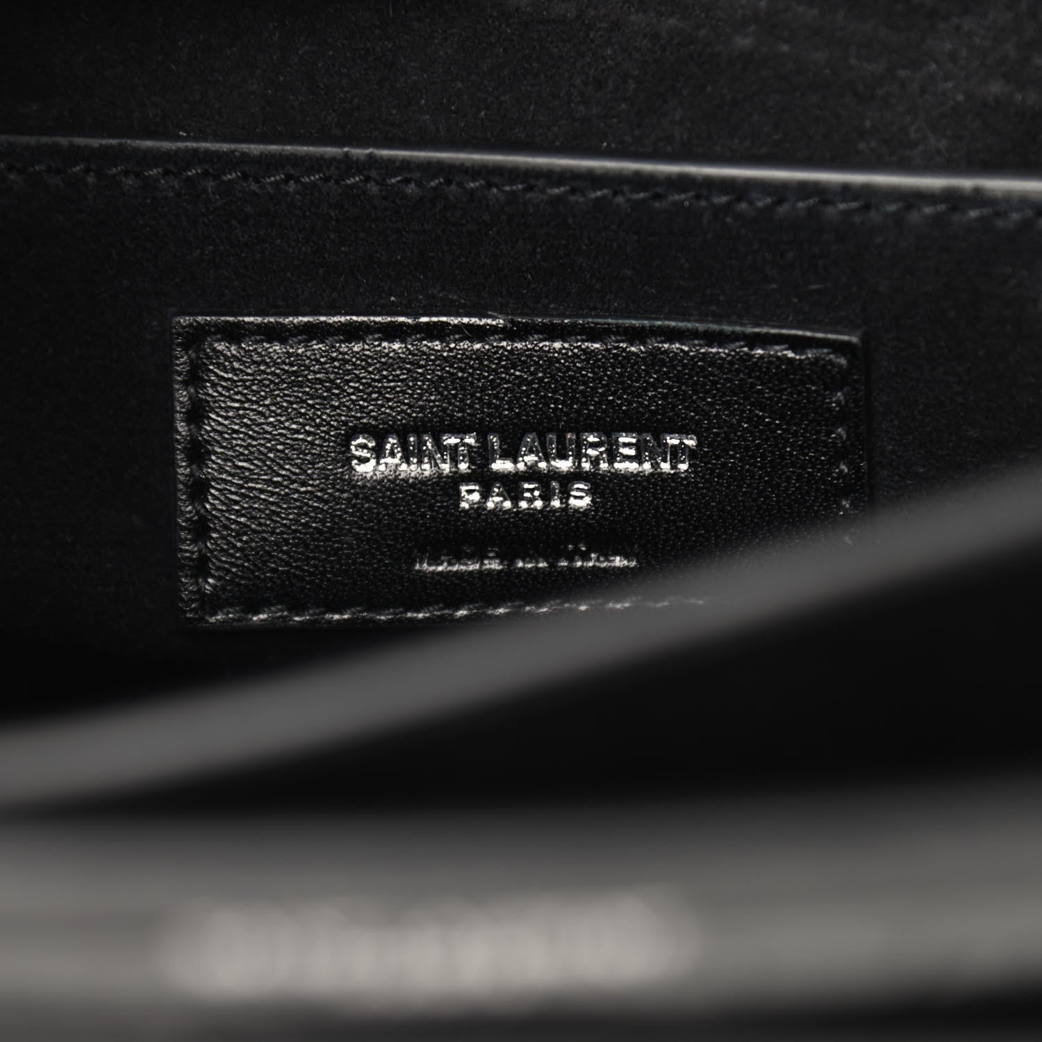 Saint Laurent Calfskin Crocodile Embossed Medium Monogram Sunset Black 6 of 9