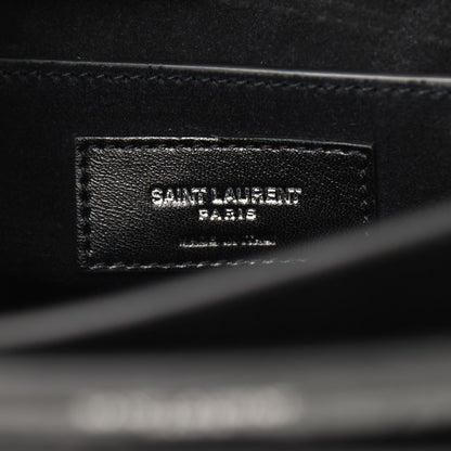 Saint Laurent Calfskin Crocodile Embossed Medium Monogram Sunset Black 6 of 9
