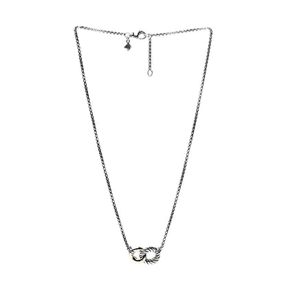 David Yurman Sterling Silver 18K Yellow Gold Belmont Pendant Necklace 3 of 6
