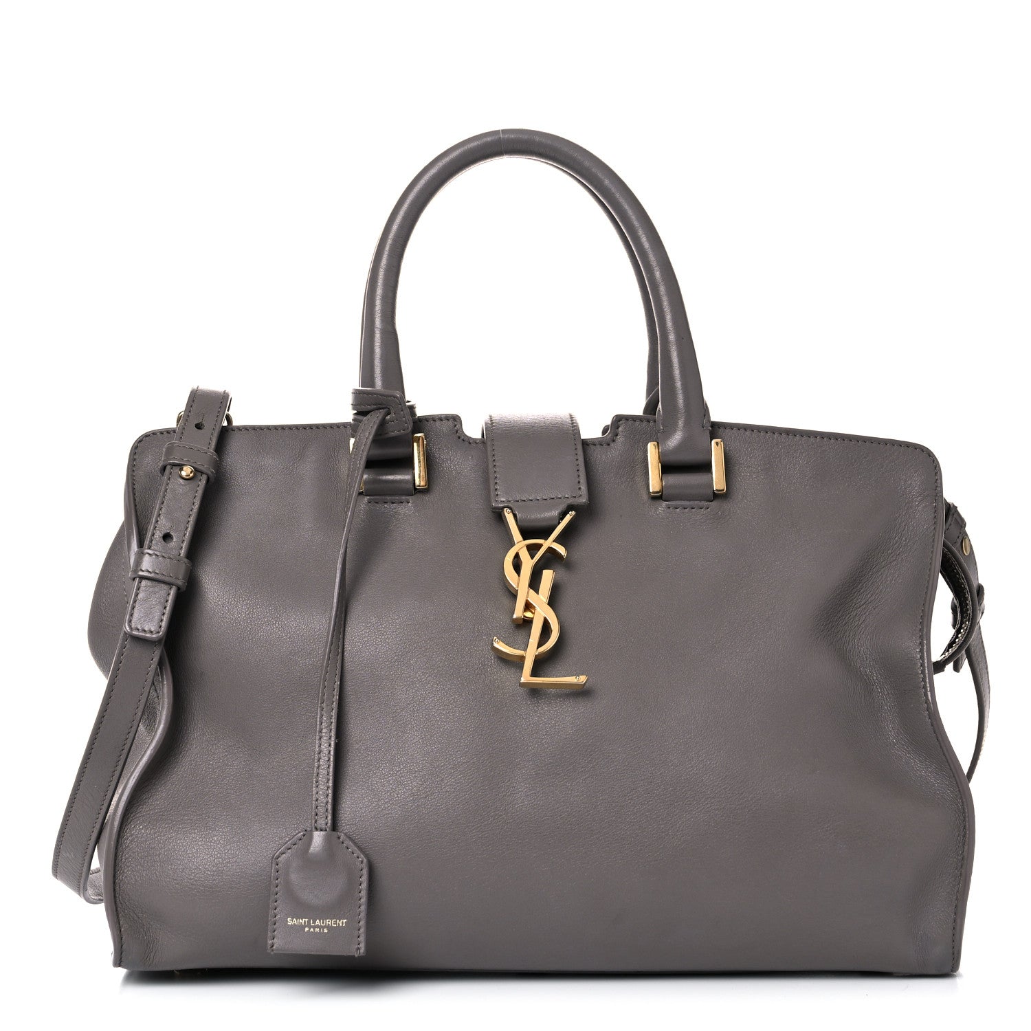 Saint Laurent Smooth Calfskin Small Cabas Monogram Fog 1 of 21