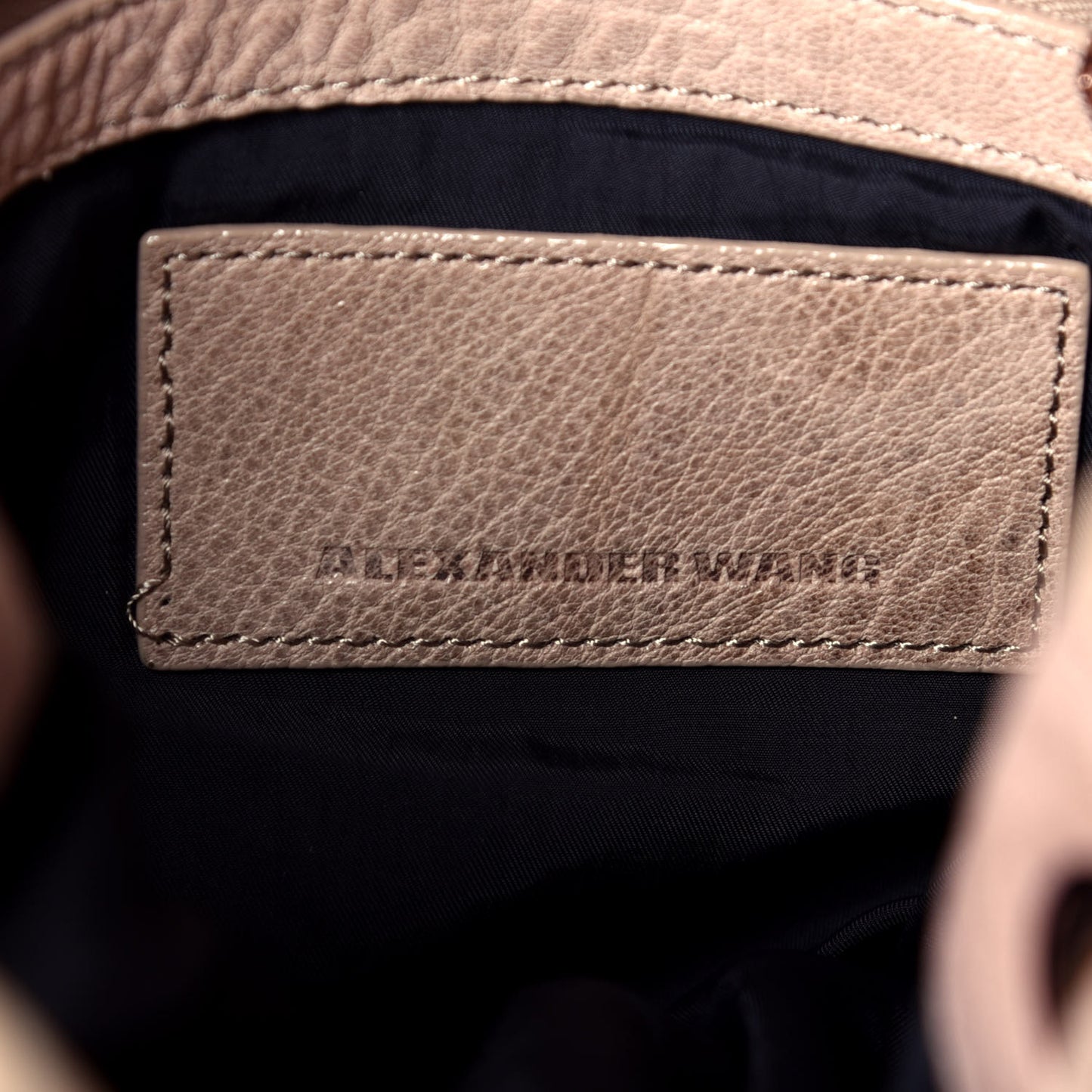 Pebbled Lambskin Diego Bucket Bag Latte Rose Gold Hardware