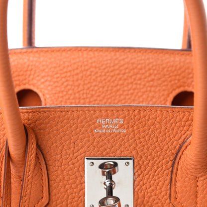 Hermes Taurillon Clemence Birkin 30 Orange 8 of 10